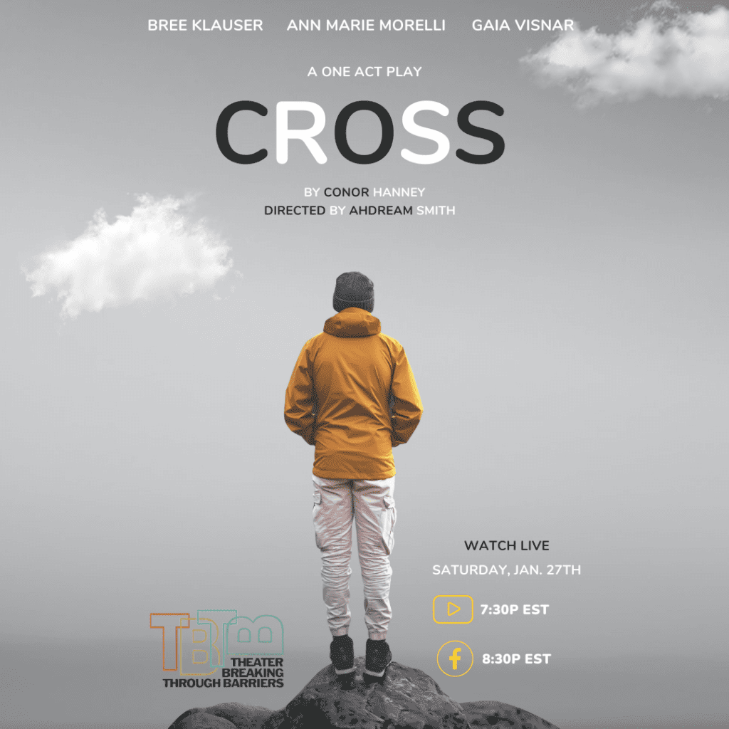 Poster for the one act play CROSS.
