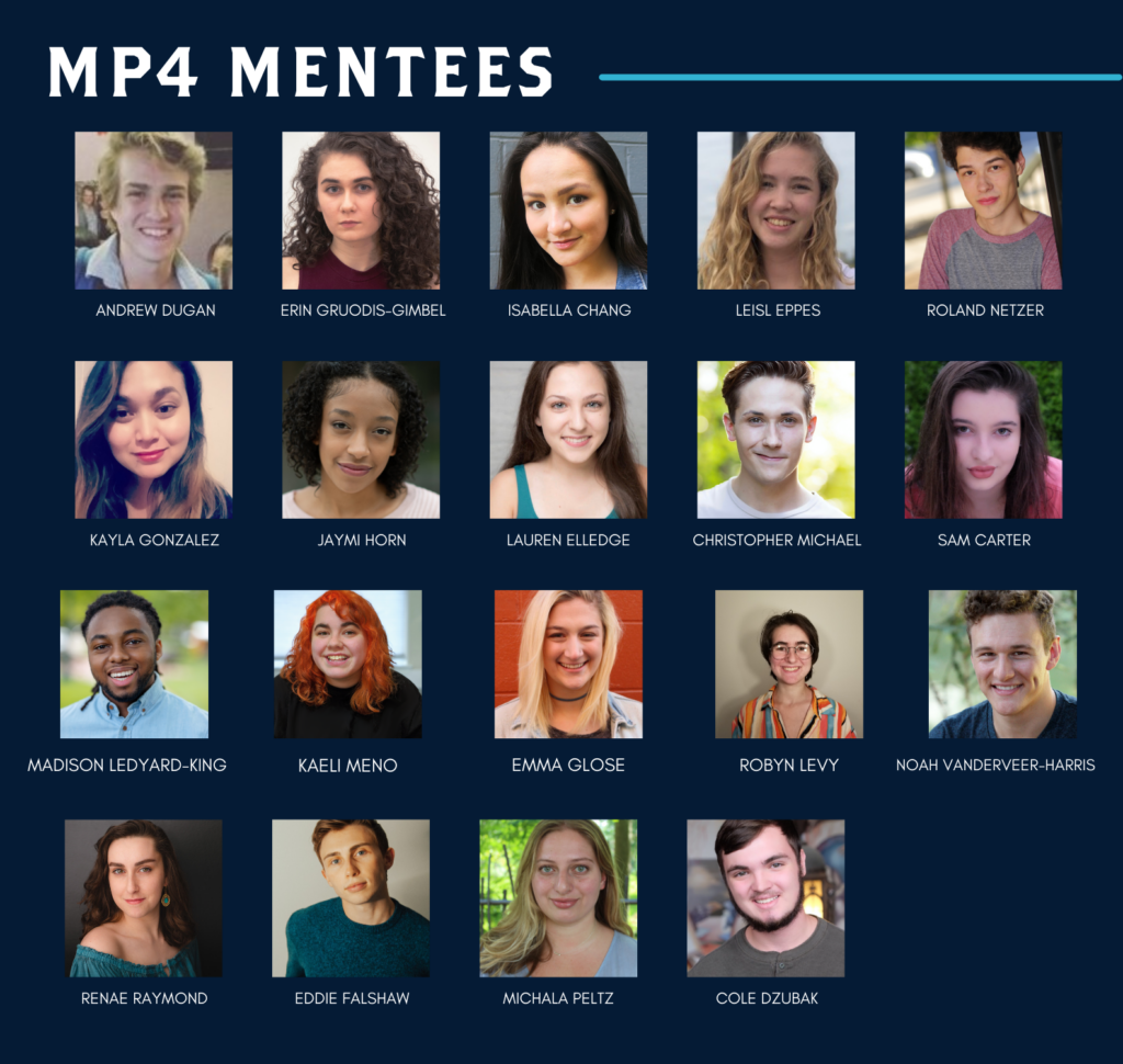 MP4 Mentees. 20 headshots of young artists.